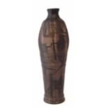 Robert J Washington (1913-1997) vase, decorated with cubist figure studies, incised and painted