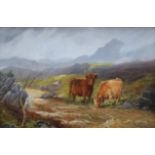 Wilson Hepple (1854-1937), Highland cattle watering in a mountain stream, unsigned, gallery