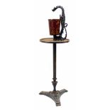 An American cast iron smoking stand, stamped to base 'Pat Appl For/Scroll Art Mfg. Co./D300 B