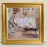 Large modern print "The Window Seat" in elaborate frame. Condition report: see terms and