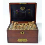 Radford homeopathic chemist Birmingham medical mahogany cased bottle set. Condition report: see