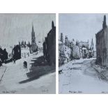 After Harold Riley (1934-), "Whit Lane, Salford", a pair, lithographs, 35.5 x 27cm.; 14 x 10.75in