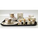 Four Royal Doulton Brambley Hedge figures, a clock, money box and various tea ware. Condition