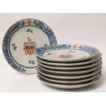 Eight reproduction armorial export plates. Condition report: see terms and conditions.