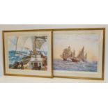 Two frame Montague Dawson coloured seascape prints 'Gale Force Eight' and 'The Corsair'. Condition