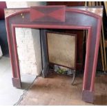 Art Deco painted fire surround. No condition reports for this sale