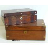 Victorian walnut writing slope and smaller ditto. No condition reports for this sale