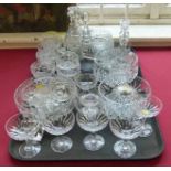 Collection of cut glass ware (two trays) 19th century and later. No condition reports for this sale