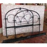 4ft Victorian cast iron bed with spring base and original caster No condition reports for this sale