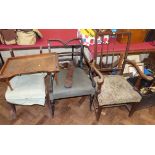 Three chairs and a bed tray No condition reports for this sale