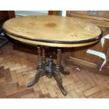 Victorian walnut loo table (87x55cm) No condition reports for this sale