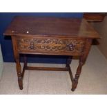 Oak carved sidetable No condition reports for this sale