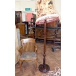 Standard lamp c/w shade and oak office chair No condition reports for this sale