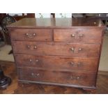 19th century mahogany chest of 2 short and 3 long drawers 125cm wide No condition reports for this