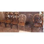 Set of six oak spoon-back chairs (6) No condition reports for this sale