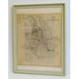 Framed LMS map of England & Wales 69cm x 92cm, copyright John Bartholomew & Sons Ltd No condition