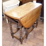 Early 20th century oak barley-twist gate-leg table No condition reports for this sale