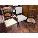 Early 20th Century Elbow chair with 2 others No condition reports for this sale