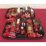 Collection of unboxed fire engine models. No condition reports for this sale