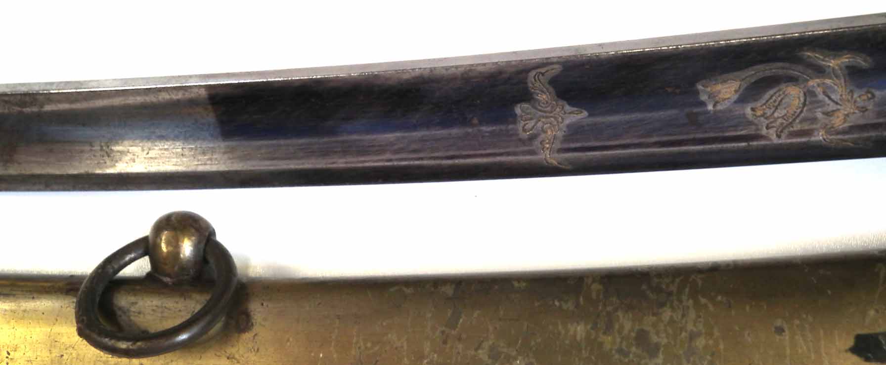 1822 type Cavalry sabre by Weyersberg Solingen, with etched blue and gilt blade, brass guard and - Image 10 of 14