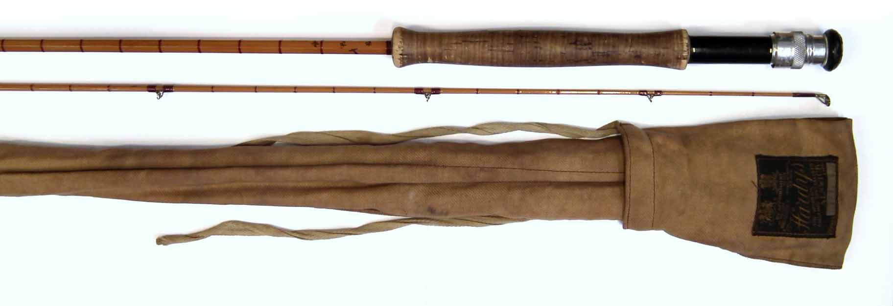 Hardy's The Perfection Palakona 9ft split cane fishing rod, with original maker's bag, serial number