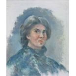 Stella Steyn (1907-1987), Self portrait, unsigned, with studio sale stamp on verso, oil on canvas,