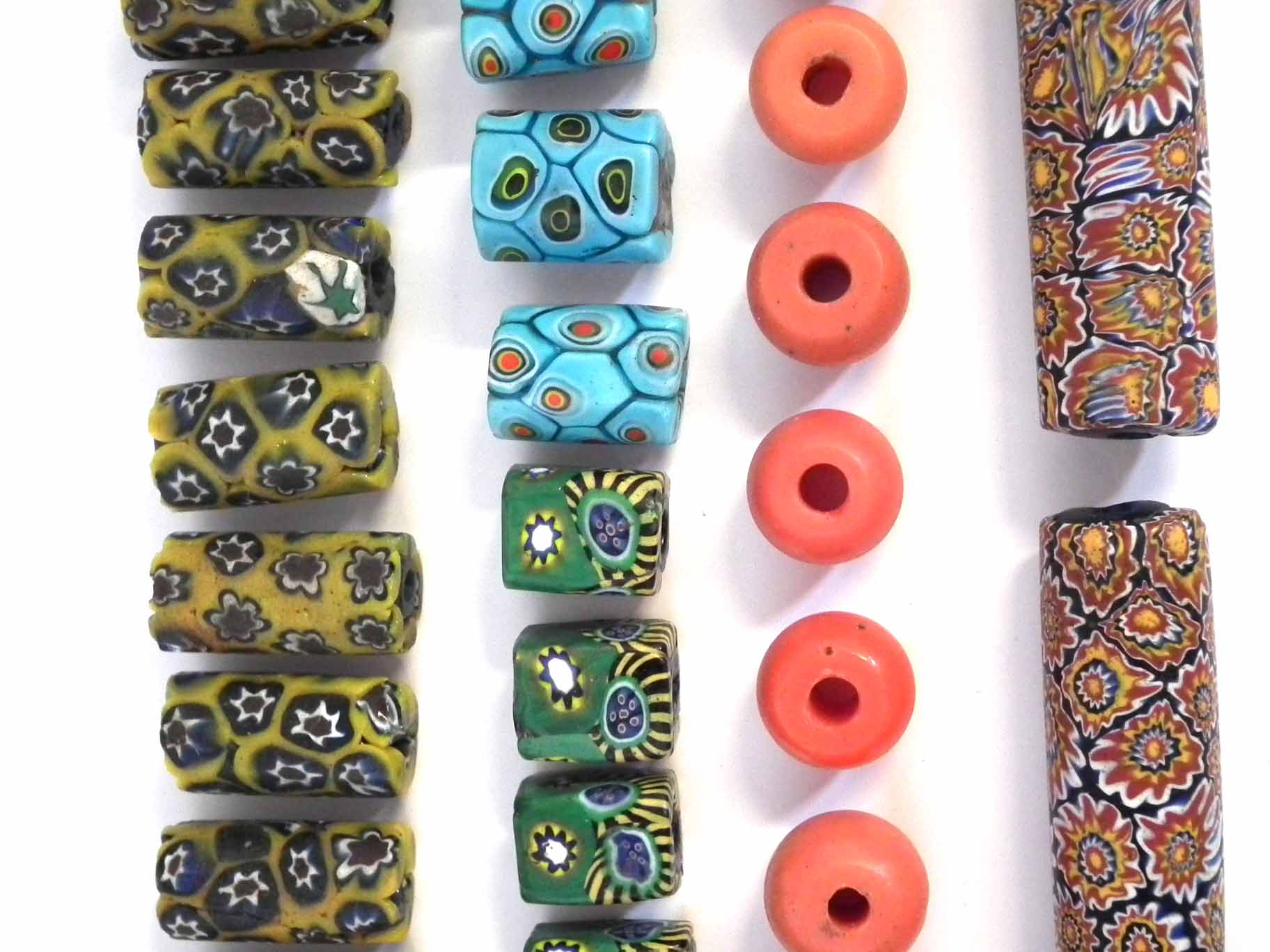 Collection of twenty nine African trade Venetian millefiori glass beads, also fourteen red and amber - Image 3 of 9