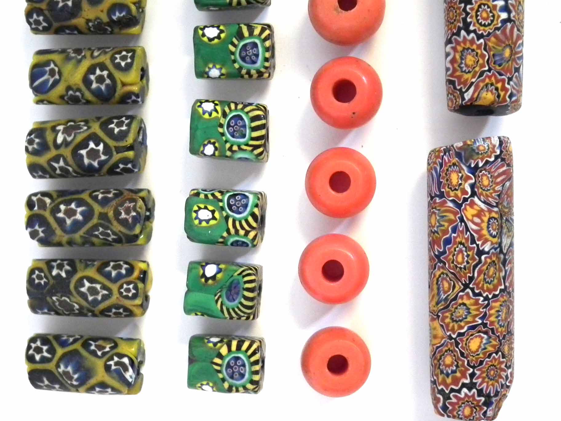 Collection of twenty nine African trade Venetian millefiori glass beads, also fourteen red and amber - Image 2 of 9