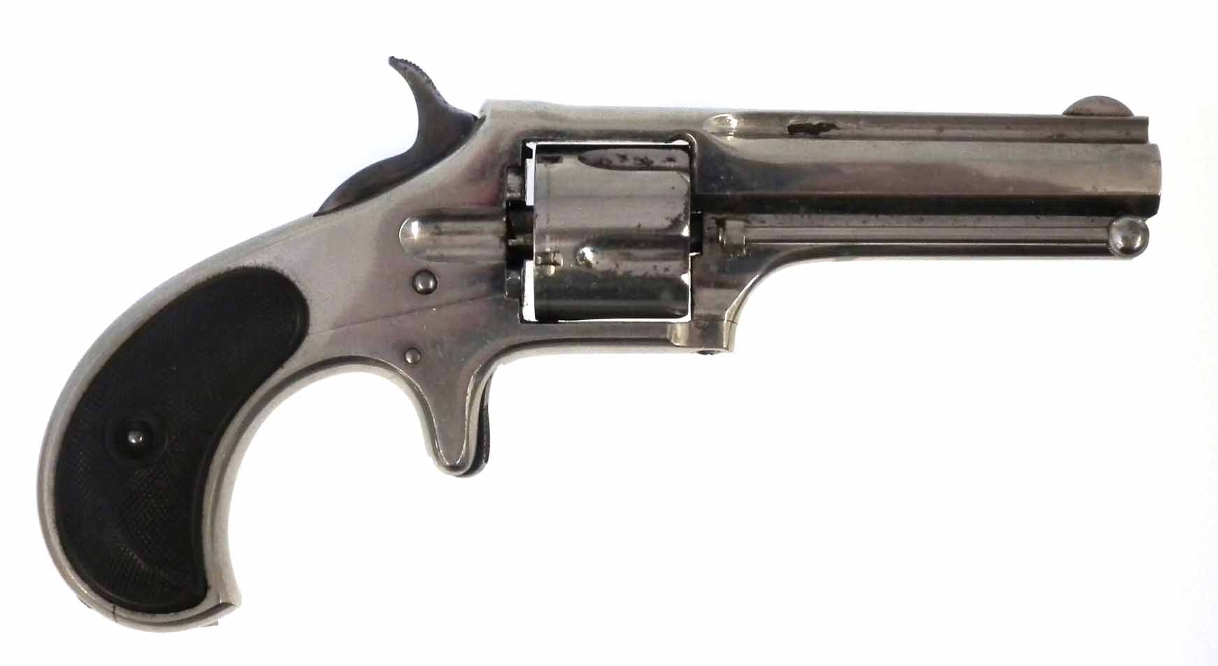 Remington Smoot single action revolver, with nickel plated body, colour case hardened hammer, and