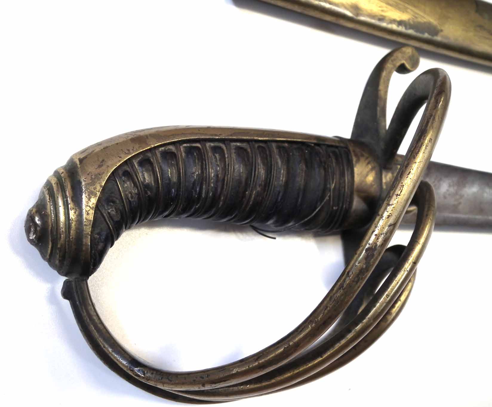1822 type Cavalry sabre by Weyersberg Solingen, with etched blue and gilt blade, brass guard and - Image 3 of 14