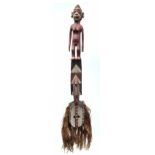 Mossi Yatenga mask, Burkina Faso, wood, fibres and pigment, 122cm high excluding the fibres.