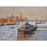Keith Gardner R.Cam.A. (1933-), "Houses of Parliament from Lambeth", signed, titled on verso, oil on