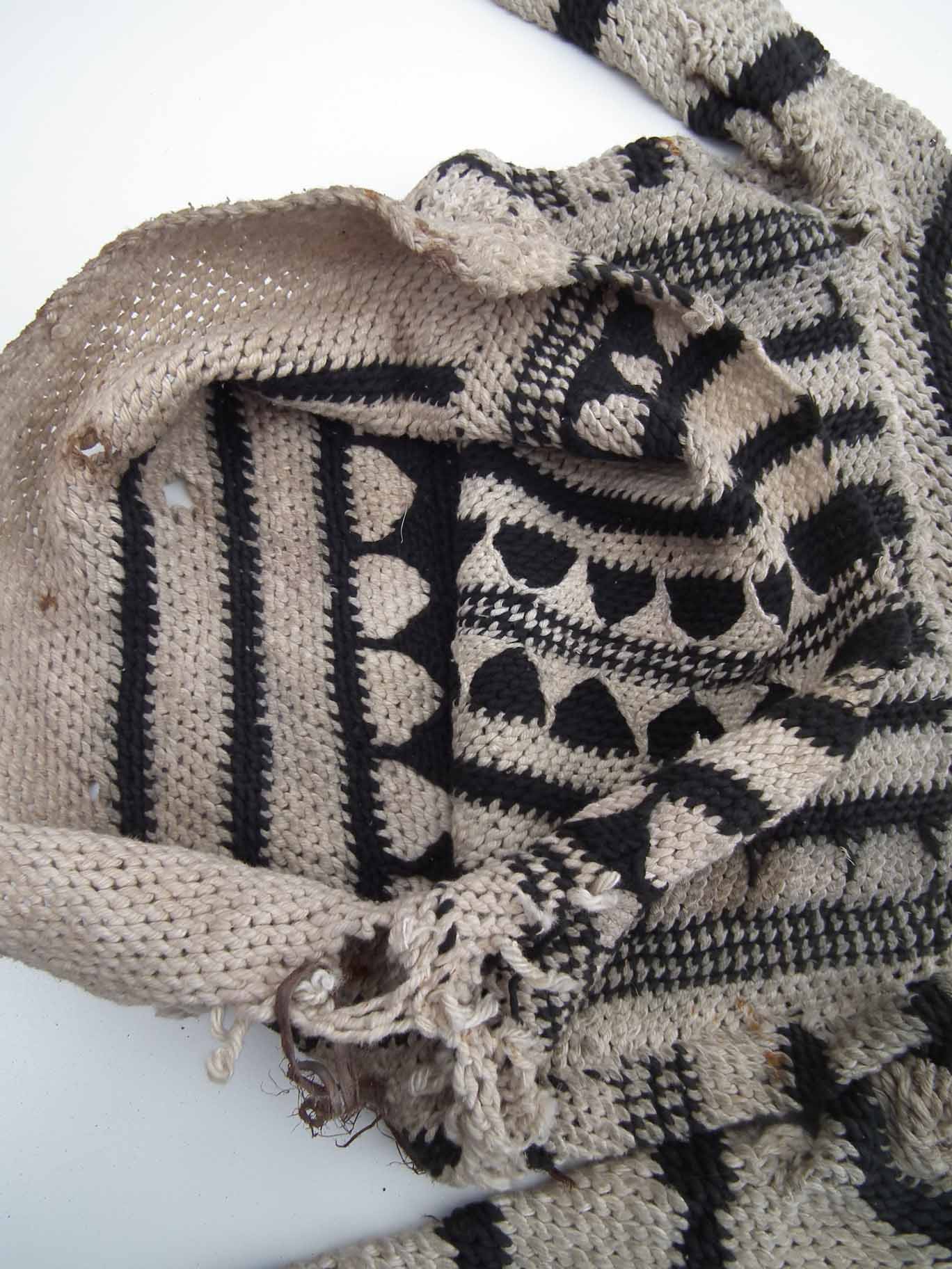 Juju Witch Doctor's costume, white and black dyed knitted fabric, 142cm high Provenance: collected - Image 15 of 15