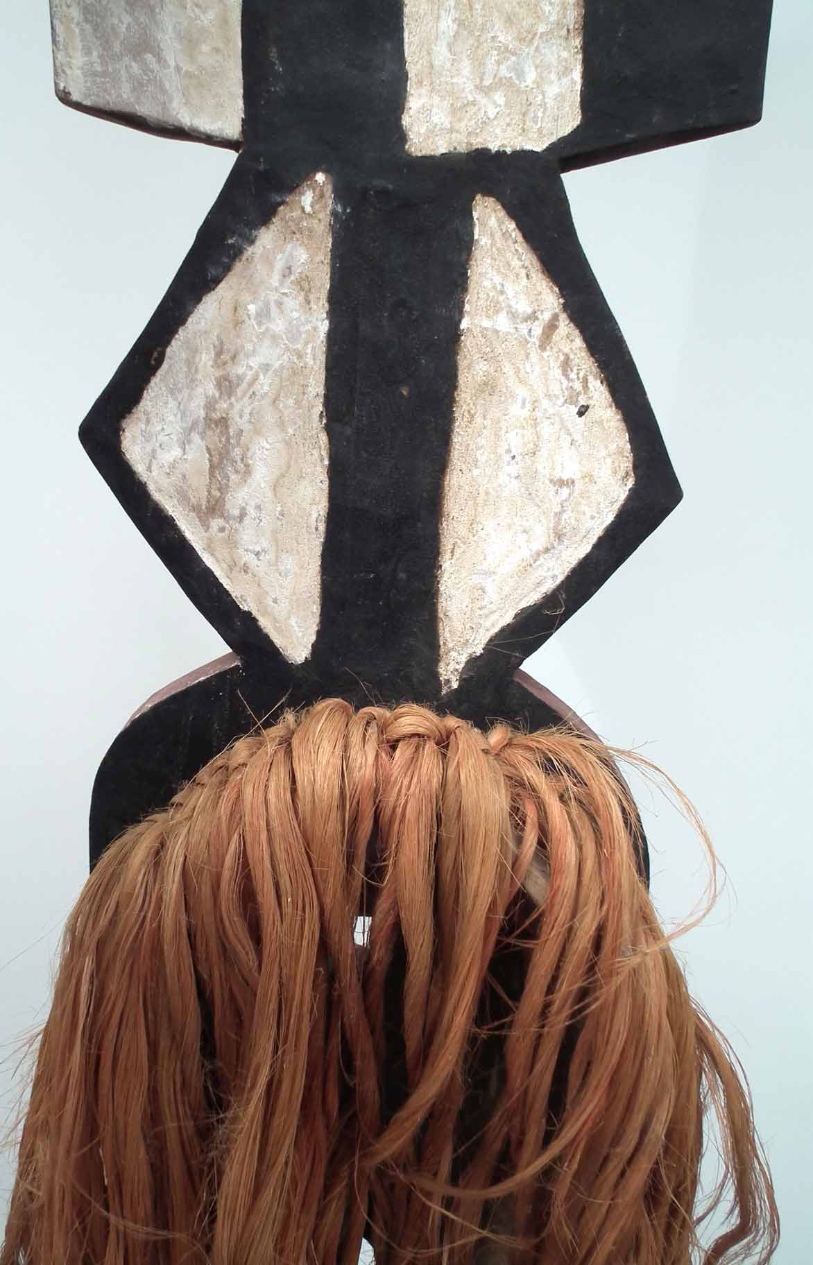 Bobo Bwa plank mask fron Hounde area of Burkina Faso, wood, pigment and fibres, 147cm high excluding - Image 8 of 13