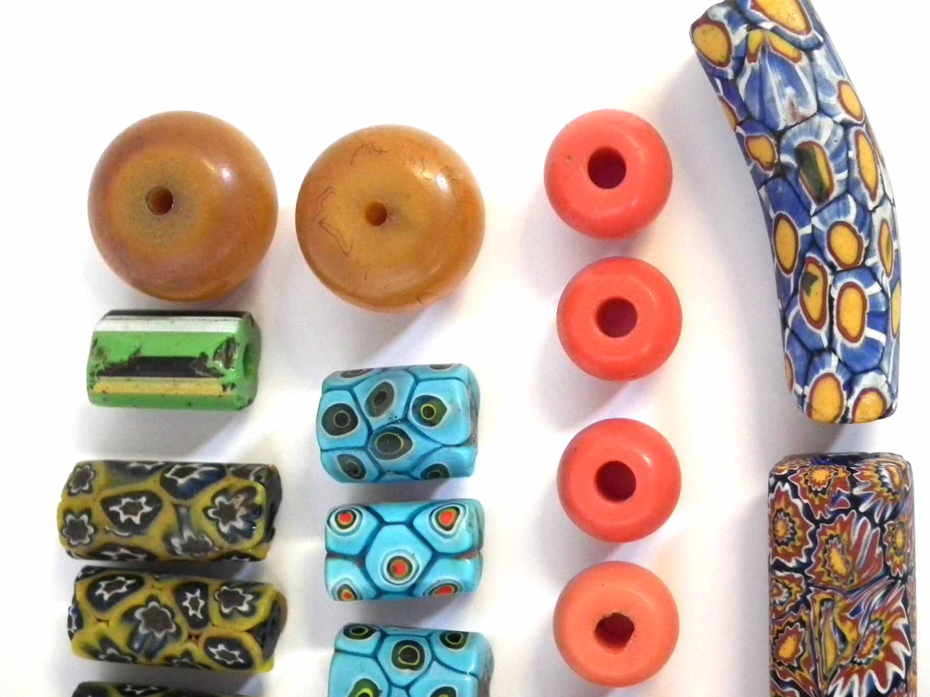 Collection of twenty nine African trade Venetian millefiori glass beads, also fourteen red and amber - Image 4 of 9