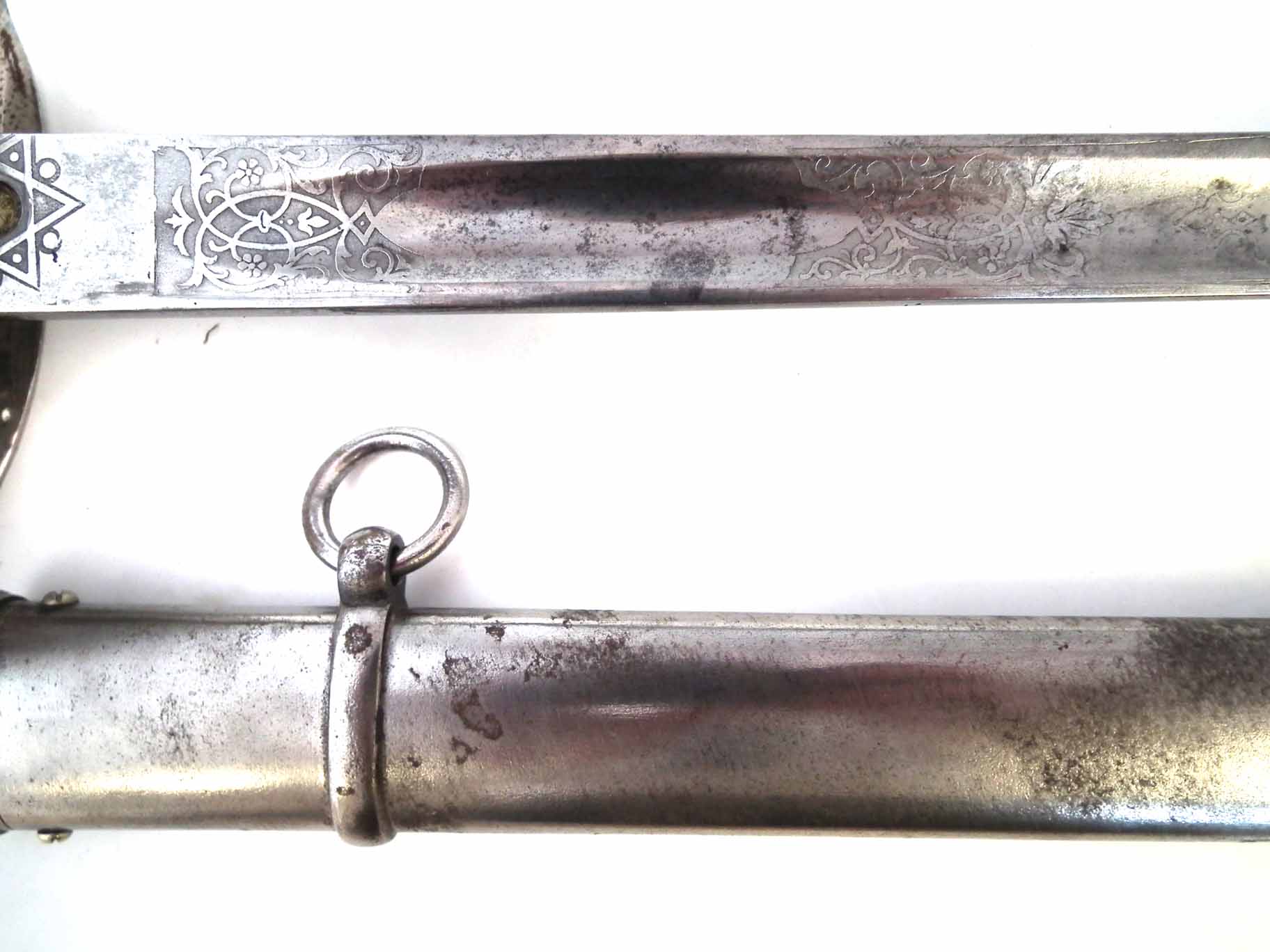 George VI 1897 pattern Officer's sword, with Royal Engineers insignia to the blade, number 18584, - Image 3 of 13