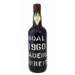 Boal 1960 Madeira Barbeito port, (1 bottle) Condition report: chips and losses to the wax seal but