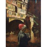 Harold Riley (1934-), Boy in Florence, signed and dated '62, oil on board, 98 x 75cm.; 38.5 x 29.