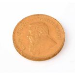 A full one ounce fine gold Kruggerand coin dated 1968, 34g. Condition Report: Assessed as Fine.