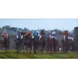 Stephen Wild (1955-), "And They're Off! Royal Ascot 2008", signed and dated '09, titled on verso,