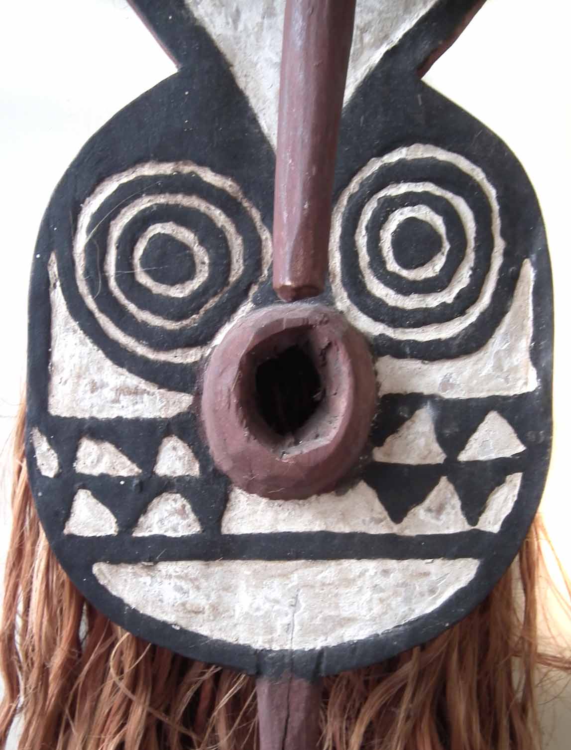 Bobo Bwa plank mask fron Hounde area of Burkina Faso, wood, pigment and fibres, 147cm high excluding - Image 2 of 13