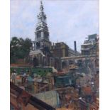 Ken Howard (British, b.1932), "Christ Church, Newgate Street, London", signed, oil on canvas, 75 x