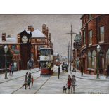 Arthur Delaney (1927-1987), Altrincham street scene, signed, authenticated on verso by the artist'