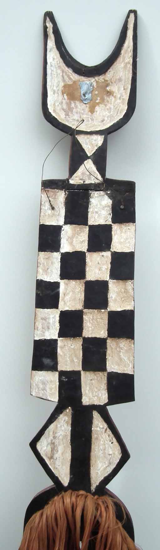 Bobo Bwa plank mask fron Hounde area of Burkina Faso, wood, pigment and fibres, 147cm high excluding - Image 9 of 13