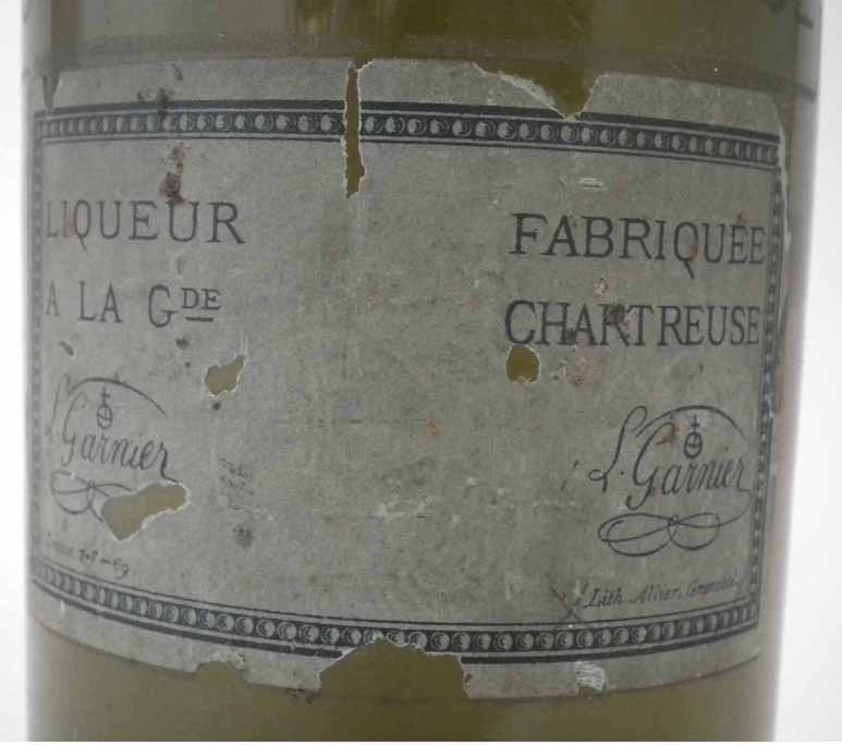 Chartreuse liqueur, the label reading 'Liqueur Fabrique a la Gde Chartreuse Fabrique' the bottle - Image 3 of 7