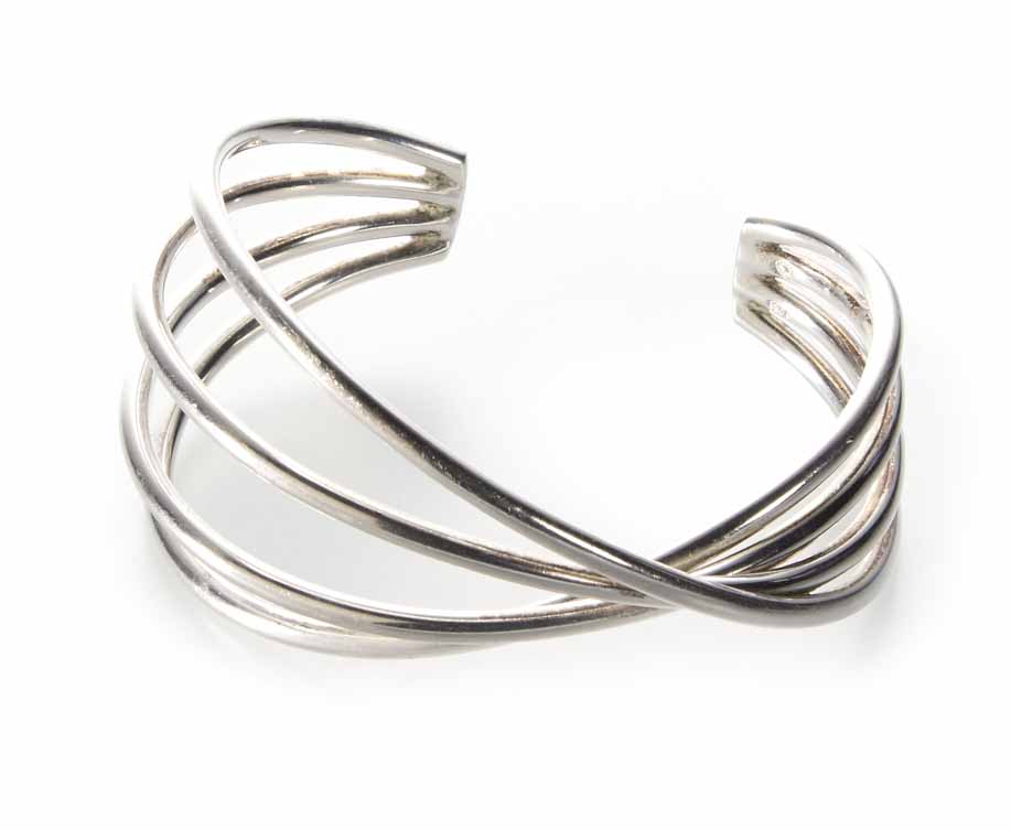 Georg Jensen 925 silver wire-work Alliance bangle. Gross weight 47.4g. Condition report: see terms