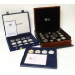 Coin collection in three cases, QEII Cook Js Diamond Wedding, Corncorde and GB 2016 proof coin