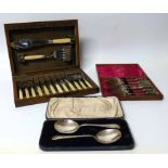 Three sets of silver plated cutlery in presentation cases No condition reports for this sale.