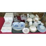 Collection of mixed ceramics and glass including boxed Coalport ware, Royal Albert, Victorian and