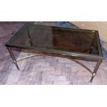 Brass framed coffee table No condition reports for this sale.